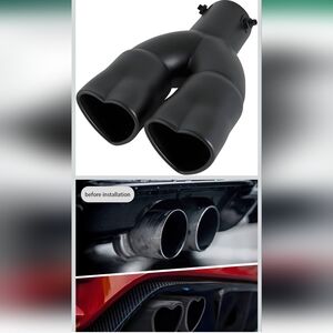 Stainless steel double Heart Car Or Truck 2.5" Exhaust Muffler tip Choose Color